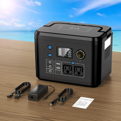 Vista 8 de powkey Estación de energía portátil de 350 W, batería de litio de reserva de 260 Wh/70,000 mAh, banco de energía de onda sinusoidal pura de 110 V