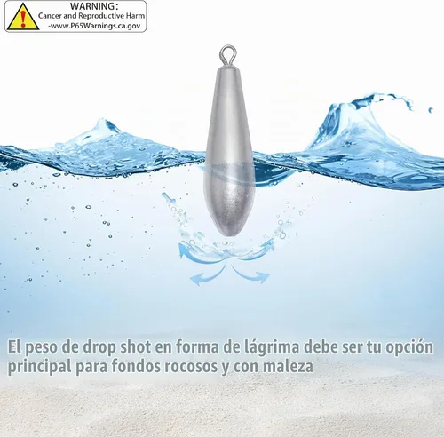 Vista 5 de Pesas de pesca hundimientos, pesos de tiro de gota de lágrima