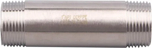 Vista 3 de 1" X 1" NPT Macho NPT Acero Inoxidable 304 Colocación Acoplamiento de Tubo Moldeado 4" Longitud