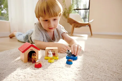 Vista 3 de Animales de madera para casas de muñecas Family Pets de Hape