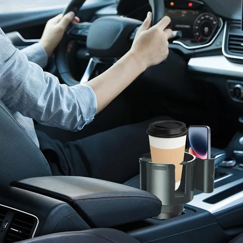 Vista 3 de AOYEBO Expansor universal de portavasos – Base ajustable para botellas grandes y soporte para teléfono, adaptador de soporte de bebida de coche