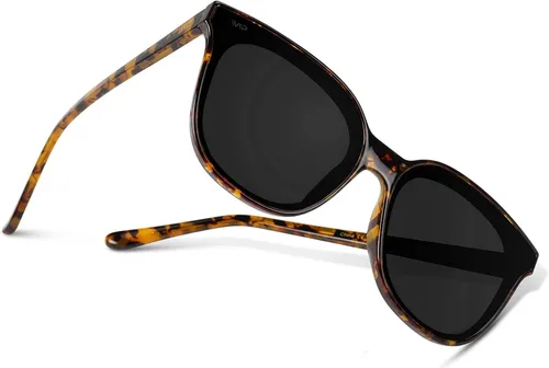 Vista 5 de WearMe Pro - Gafas de sol cuadradas de gran tamaño con lente de espejo completo para mujer
