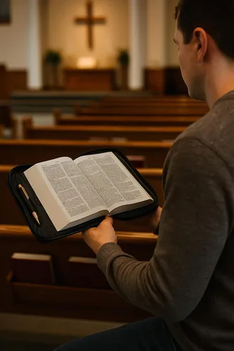 Vista 6 de Fundas de cuero para libros/fundas de Biblia con asa (XL)