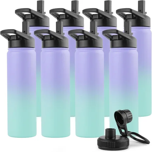 Vista 36 de DOMICARE Botella de agua para niños de 16 onzas para la escuela, de acero inoxidable, con aislamiento al vacío de doble pared, botella de agua