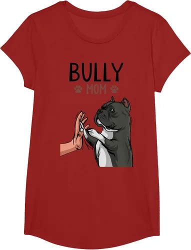 Vista 46 de American Bully Mom Cute Dog Mama Camiseta divertida para mujer, Blanco, S