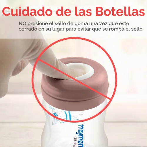 Vista 9 de Maymom Tapas de tornillo Aka tapas de viaje con disco de sellado regrabable compatible con botellas de boca ancha Avent, Maymom ; tapa de repuesto