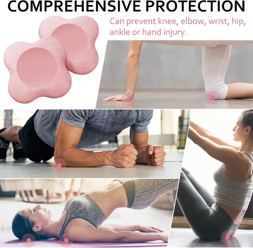 Vista 5 de 2 rodilleras de yoga, alfombrillas de yoga antideslizantes para mujer, soporte para rodillas para yoga, cómodas y ligeras, almohadillas de rodilla