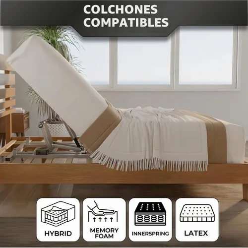 Vista 4 de Boyd Sleep Kit de cama ajustable tamaño individual: base inclinada de cabeza motorizada con control remoto inalámbrico, fácil montaje, cero espacio
