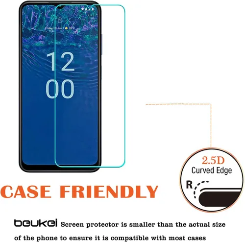 Vista 4 de Paquete de 3 protectores de pantalla compatibles con Nokia G310 5G / Nokia G310 de vidrio templado, sensible al tacto, compatible con fundas, dureza