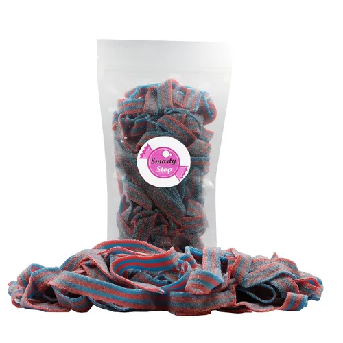 Vista 2 de Smarty Stop - Cintas de gomita de caramelo agrio de todos los sabores (mora azul, 1 libra (Blazpberry))