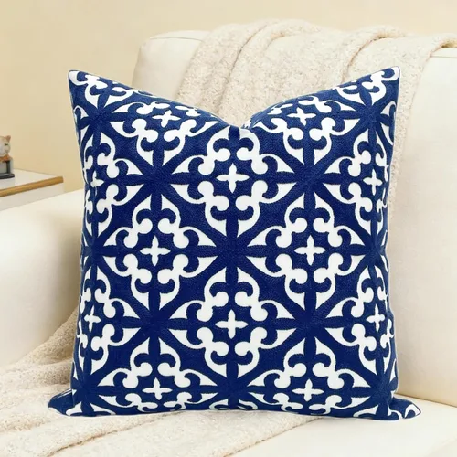 Vista 20 de Slow Cow - Funda de almohada decorativa con bordado, funda de almohada para sofá, funda de almohada de 20 x 20 pulgadas, gris