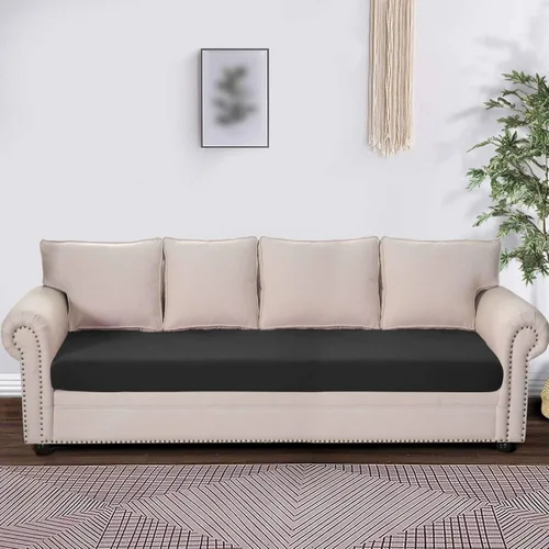 Vista 4 de MBROS Funda de cojín elástica para sofá de 2 cojines, protector de muebles de 1 pieza, funda de cojín para sofá, funda de cojín, color negro