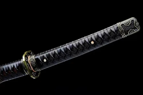 Vista 4 de Espada Katana Samurái japonesa afilada de acero plegado templado de arcilla de 41 pulgadas, vaina de palisandro