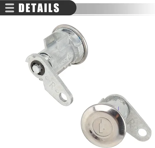 Vista 6 de Motoforti Cilindro de cerradura de puerta, cilindro de cerradura de puerta, kit de reparación, para Ford F-100 1980-1983, metal, tono plateado