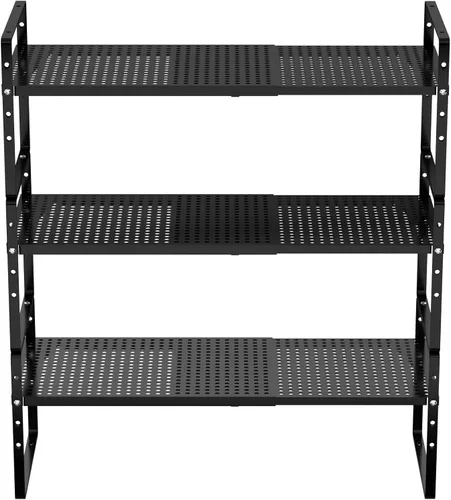 Vista 8 de Redrubbit Estante grande de almacenamiento expandible para gabinete, altura ajustable, de metal, organizador de cocina, estantes para cocina