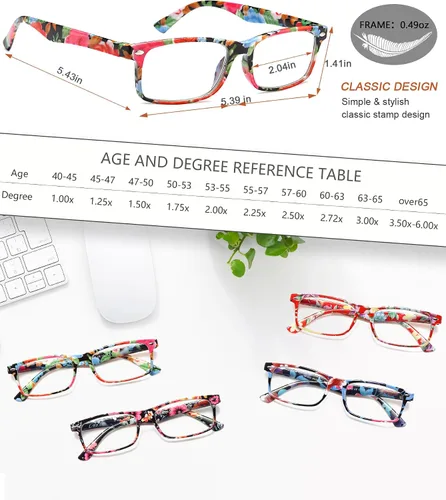 Vista 3 de Lentes de lectura para mujer, elegantes lectores con bloqueo de luz azul, anteojos para mujer, anteojos de computadora de moda