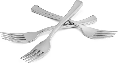 Vista 7 de Tenedores de plástico plateado (paquete de 75) – Cubiertos plateados brillantes – Pesados y duraderos para fiestas – Stock Your Home