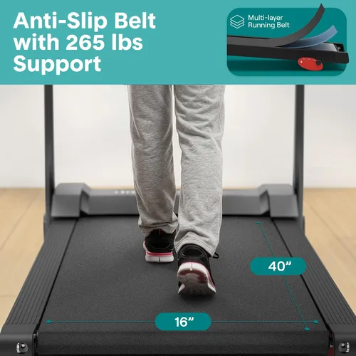 Vista 7 de SereneLife Máquina de ejercicios eléctrica plegable para caminadora – Entrenador de fitness digital compacto inteligente con sincronización