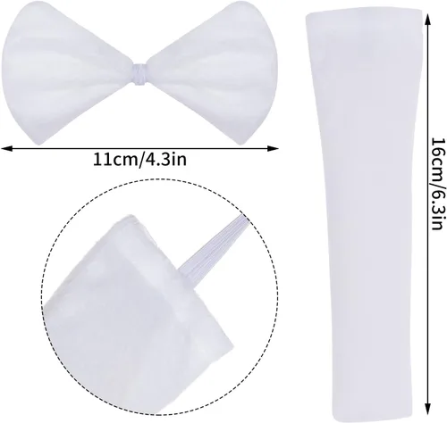 Vista 3 de Jmkcoz Disfraz de animal para niños, diadema de orejas de oveja blanca, lazo y cola, accesorios de tutú para Halloween, fiesta de cosplay