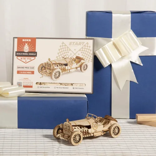 Vista 3 de Kits de modelo de coche ROKR, rompecabezas 3D de madera, kits de modelo para adultos, rompecabezas educativos para armar, decoración