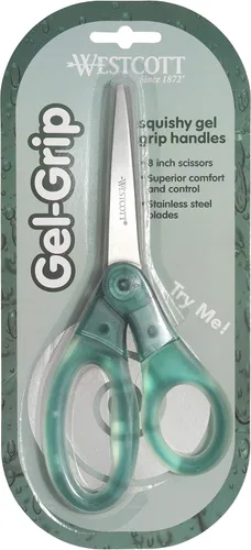 Vista 6 de Westcott Tijeras multiusos con agarre de gel de 8 pulgadas para oficina y hogar, color verde