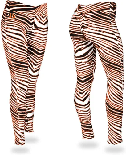 Vista 7 de Zubaz - Leggings con estampado de cebra para mujer con licencia oficial de la NFL, color del