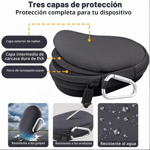 Vista 6 de co2CREA Funda rígida para ratón Logitech Pebble M350/M350s/M355/i345 Estuche de grafito