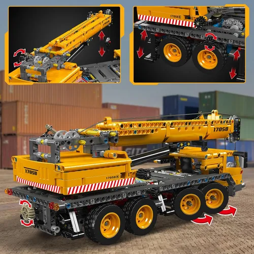 Vista 4 de Mould King 17058 Technology Truck Crane Building Blocks Set, 997 PCS Construcción Vehículo Building Block Set, Hogar y Exhibir
