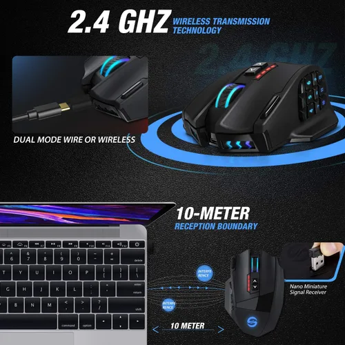 Vista 16 de Mouse de gaming (Venus), Negro