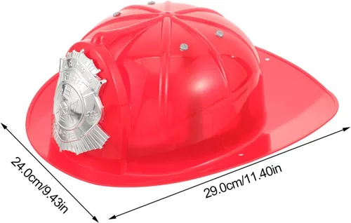 Vista 6 de COHEALI Sombrero de bombero, casco de bombero de plástico, casco de jefe de bomberos, disfraz de juego de rol, accesorio de cosplay de Halloween