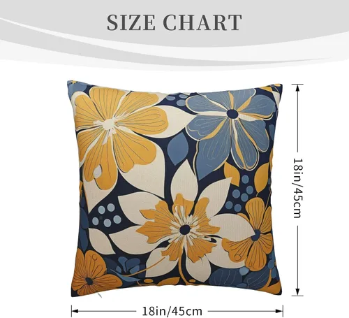 Vista 7 de Fundas de almohada de flores azul marino, fundas de cojín geométricas modernas, fundas de almohada decorativas para el hogar, fundas de almohada