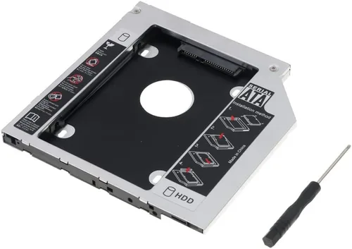 Vista 6 de Bahía óptica 2nd SATA HDD disco duro Caddy CD DVD-ROM para portátil portátil 0.374 in/ 0.500 in para elegir
