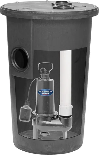Vista 8 de Superior Pump 93020 1/2 HP Sistema de bomba de aguas residuales de hierro fundido de 2 pulgadas con interruptor de flotador vertical, negro