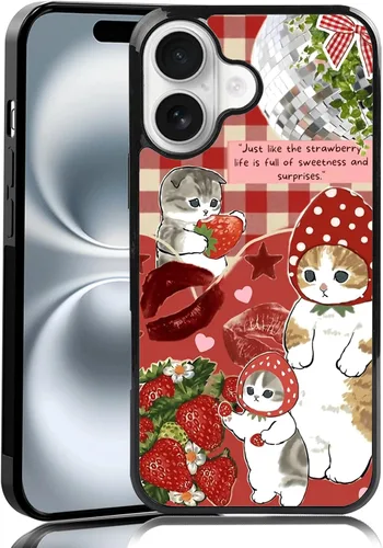 Vista 52 de Elegante funda de teléfono con diseño de gato Marie compatible con iPhone 11, funda de encaje dorado para iPhone, a prueba de golpes, rosa fucsia