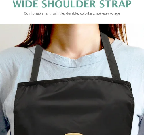 Vista 3 de Yardwe 2pcs Waterproof Kitchen Aprons Set Wear-resistant Polyester Cooking Aprons with Hand Wiping Function Oil-proof Household for Unisex Use in