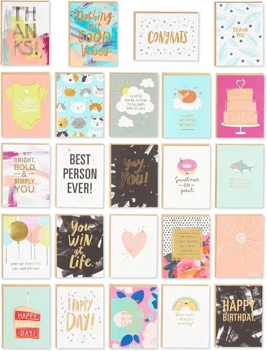 Vista 13 de American Greetings Tarjetas de cumpleaños surtidas de alta calidad, diseños contemporáneos (8 unidades)