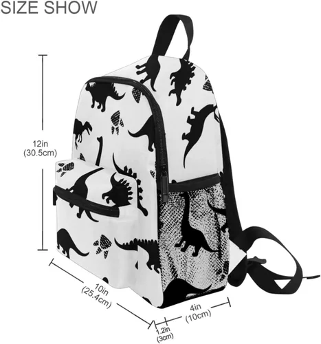 Vista 7 de Mochila personalizada con nombre de dinosaurio para niños pequeños, Multi, Tamaño único, Lindo