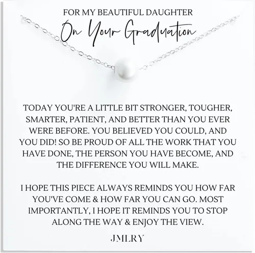 Vista 22 de Graduation Gifts for Her Daughter Congrats Grad Necklace Pearl 18 Inches