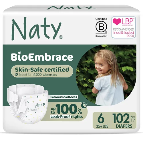 Vista 13 de Naty BioEmbrace - Pañales para bebé recién nacido, certificado seguro para la piel sensible, protección contra fugas de hasta el 100 %, suavidad