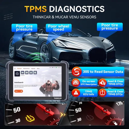 Vista 6 de THINKSCAN 689BT TPMS Combos, herramienta de diagnóstico profesional OBD2 con TPMS, herramienta de sensor de activación/lectura/aprendizaje con VENU