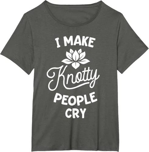 Vista 64 de Camiseta divertida de terapia de masaje I Make Knotty People Cry, Negro, S