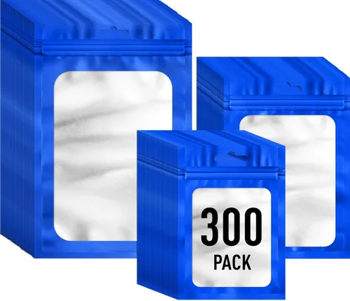 Vista 36 de ANZNKU 300 bolsas holográficas de Mylar resellables, bolsas resellables de 4x6 pulgadas para pequeñas empresas, bolsa de kit para resaca a prueba
