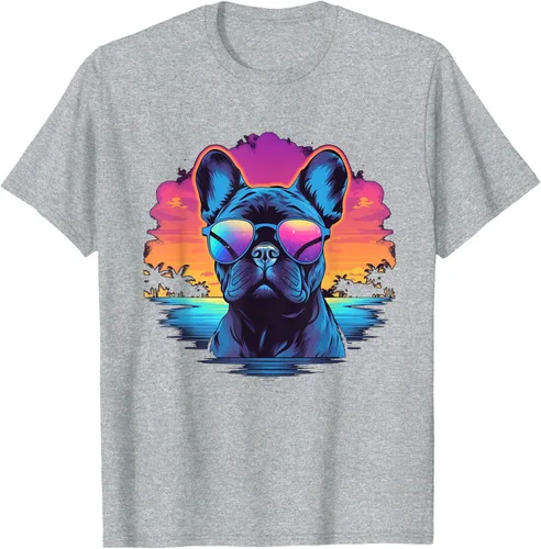 Vista 34 de Camiseta de perro Bulldog Francés para hombres y mujeres, Negro