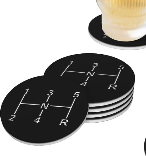 Vista 17 de Life is Better - Juego de 4 posavasos de cerámica absorbente para mesa de café, barra de madera, 4 pulgadas O1