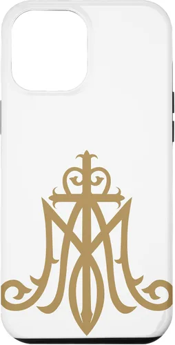 Vista 26 de Funda católica con monograma para iPhone 16 Virgin Mary Insignia Ave Maria