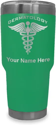 Vista 24 de LaserGram Vaso aislado al vacío de 20 onzas, dermatología, grabado personalizado incluido (negro)