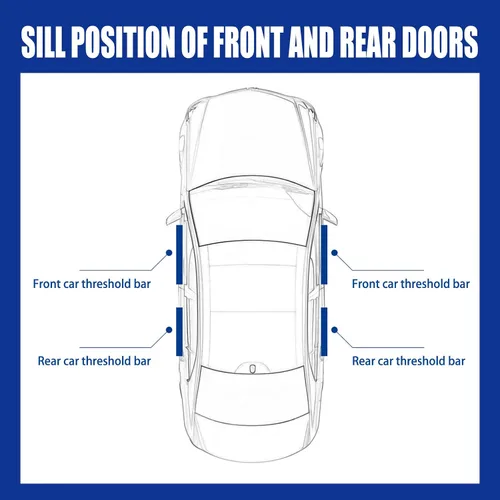 Vista 6 de NEFZT508KLT-4PS - Protector de umbral de puerta de cuero de fibra de carbono para automóvil, protector universal de pedal de bienvenida, resistentes