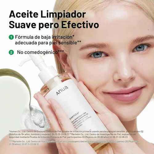 Vista 4 de Anua Heartleaf Aceite limpiador para el control de poros, cuidado