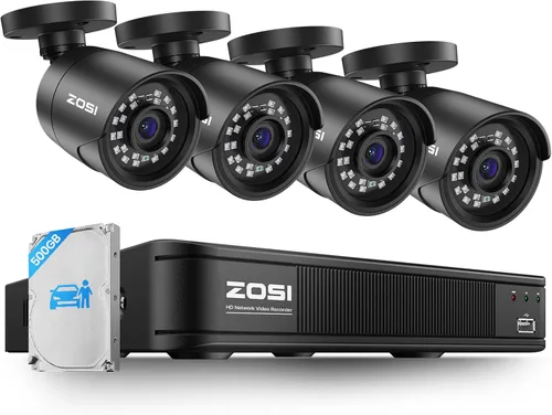 Vista 10 de ZOSI 3K Lite Sistema de cámara de seguridad con cable, 4 cámaras bala