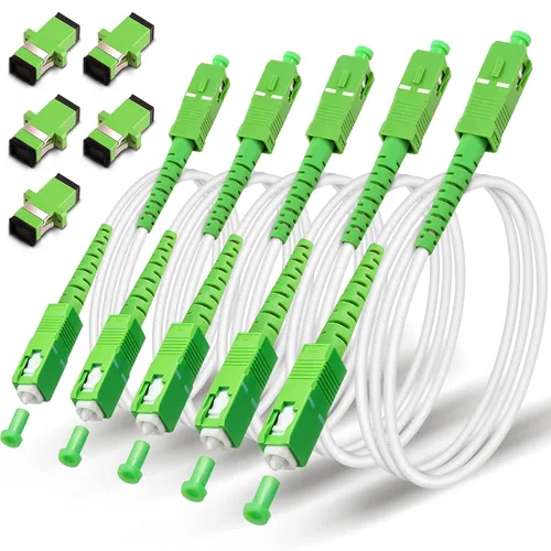 Vista 9 de SC/APC a SC/APC Cable de Fibra Óptica para Internet, Cable de Conexión de Modo Simple Blindado, Cordón de Conexión Óptica de Fibra Óptica - SIMPLEX